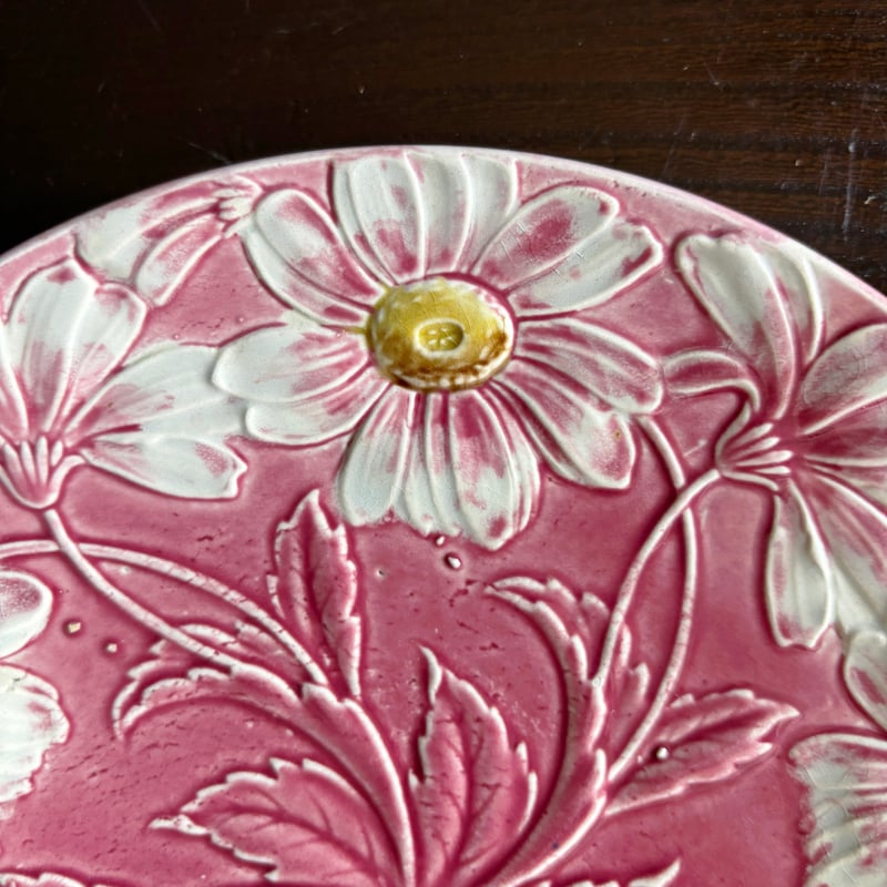 Sarreguemines バルボティーヌ皿 平皿 マーガレットφ19.8cm フランス