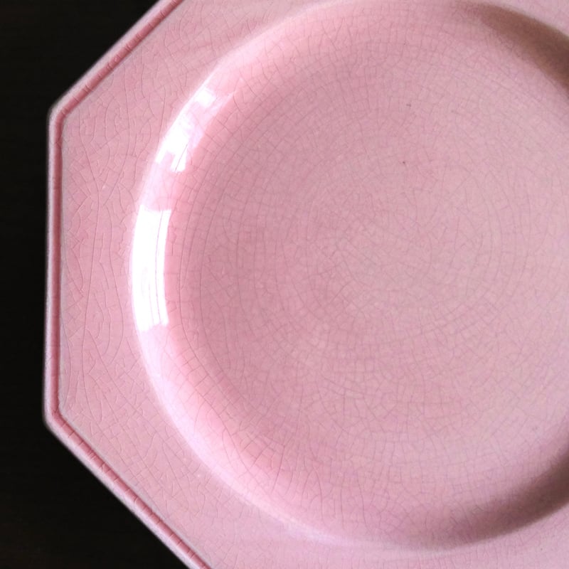 ピンク オクトゴナル 平皿 おそらく ポエト・ラヴァル フランス