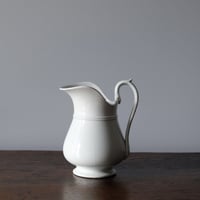 ショワジールロワ　白釉ピシェ　水差し　フラワーベース　フランスアンティーク Choisy le Roi ショワジールロワ 白 ピシェ ピッチャー 花器 花瓶 h19.5