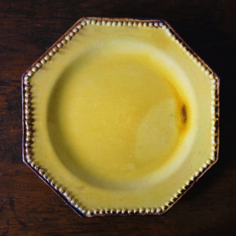 ヴァロリス 窯 オクトゴナル マスタード 色 プレート ヴィンテージ