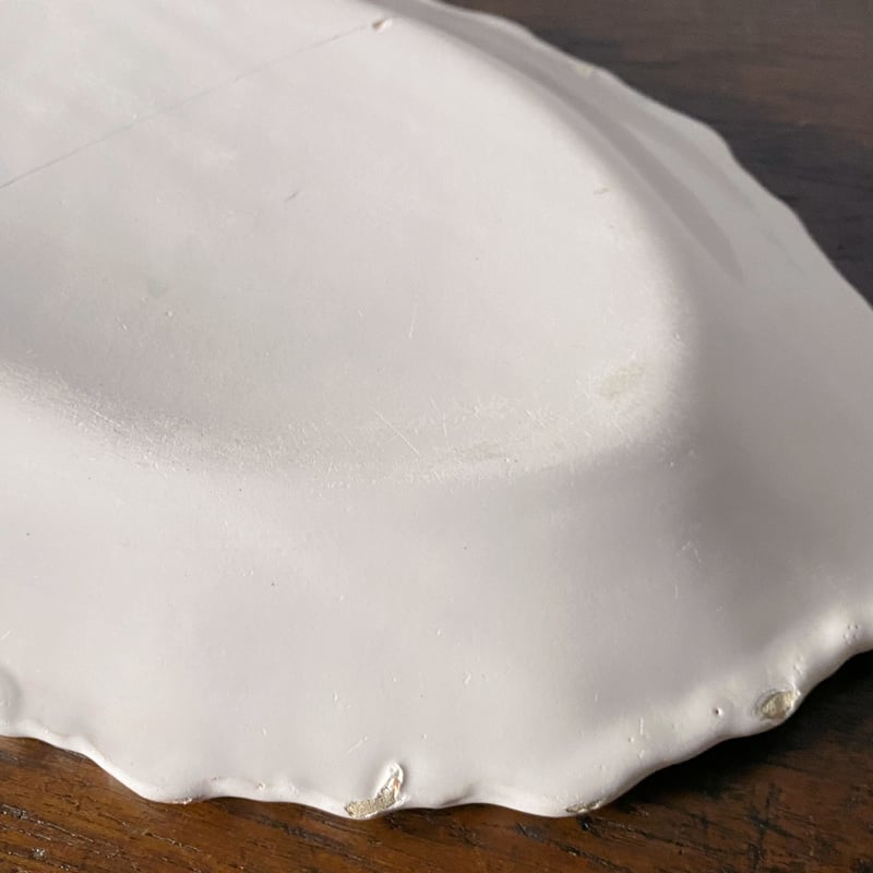 Moustiers ムスティエ フリル リム皿 オーバル皿 楕円皿 30.8cm Moustiers ムスティエ フリル リム皿 オーバル皿 楕円皿 30.8cm