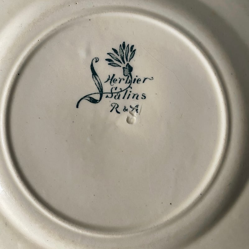 サラン Salins Herbier エルビエ 押し花柄 デザート 皿 φ21.5cm フラン