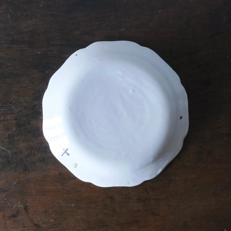 Moustiers ムスティエ X印入り 花リム 八角皿 オクトゴナル皿 φ21cm