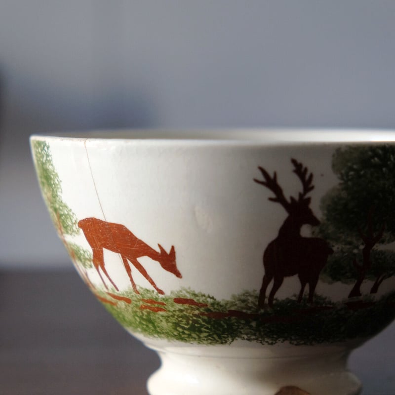 フランスアンティーク　ショワジー ルロワ　小さめカフェオレボウル ショワジー・ル・ロワ 鹿 カフェオレボウル アンティーク 050729