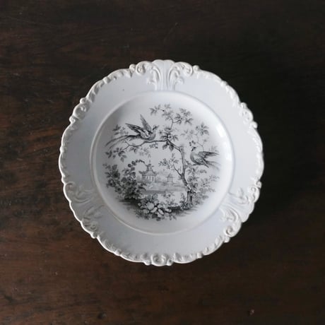フランスアンティーク　ランヴェルヴィレー　１９世紀　レリーフ皿　　 (3549) CATEGORY プレート | jinen_antique