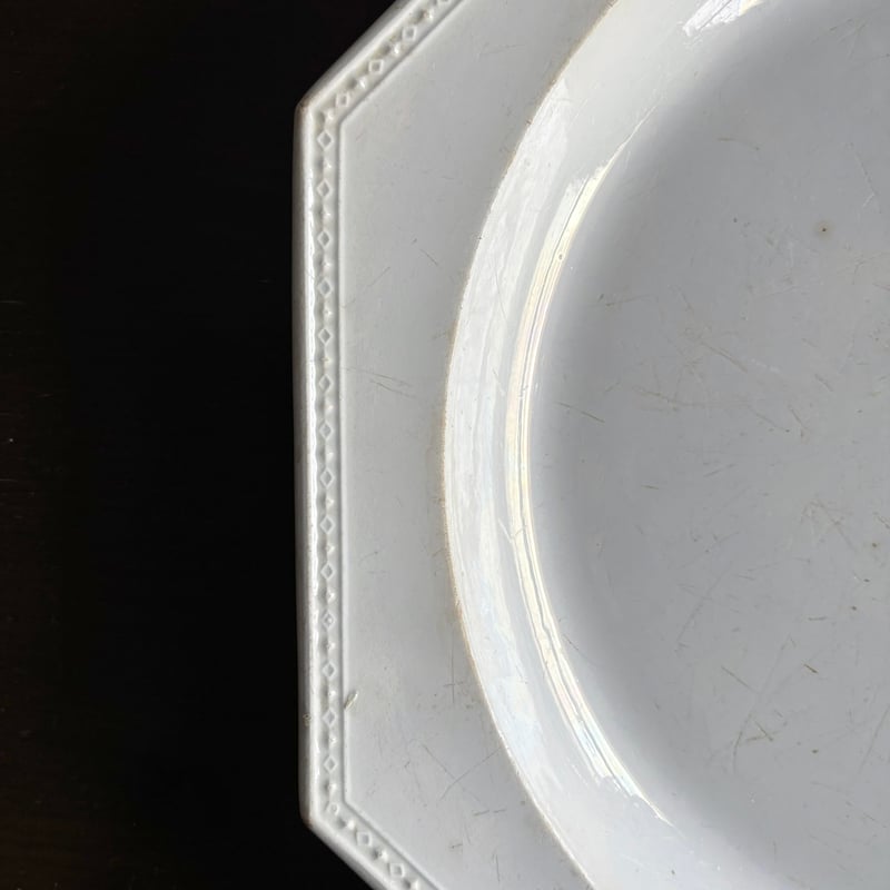 クレイユ ファイアンスフィン オクトゴナル ダイヤリム B CREIL 刻印 クレイユ ファイアンスフィーヌ オクトゴナル ダイヤ