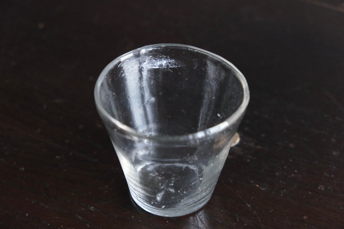 キャンドルグラス 無色 h6.8cm フランス アンティーク 0502304 | jinen_