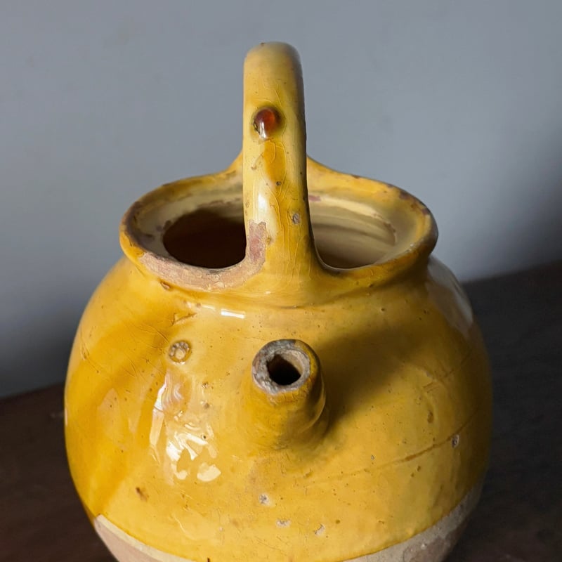 19世紀 黄釉 ガーグレット フランス アンティーク 0502032 | jinen_antique