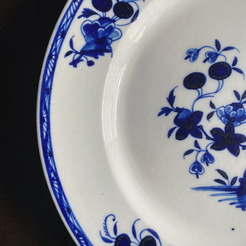 tournai トゥルネー 軟質磁器 絵皿 平皿 リム皿 φ24.4cm アンティーク