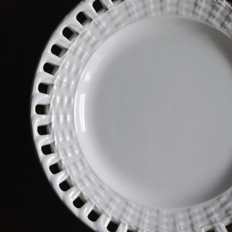 トキ 2枚セット クレイユモントロー パニエ皿 フランスアンティーク トキ様専用 2枚セット クレイユモントロー パニエ皿 フランス