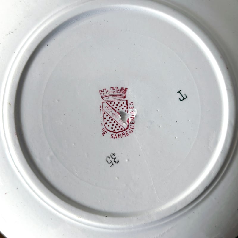 サルグミンヌ SARREGUEMINES カップ アンド ソーサー 雉 アンティーク