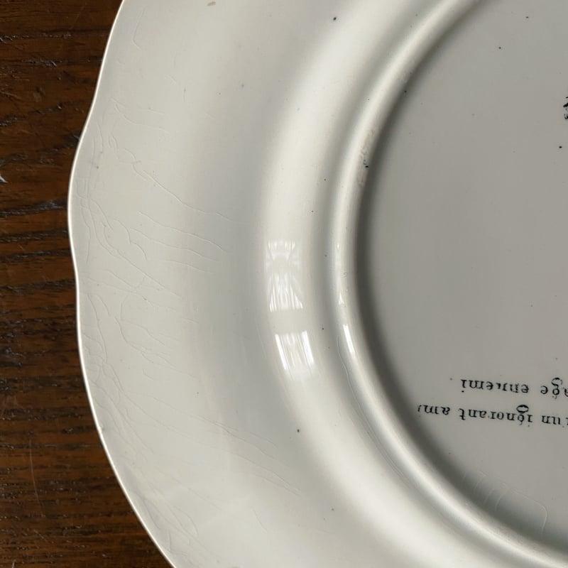 クレイユ＆モントロー なぞなぞ グリザイユ 平皿 アンティーク