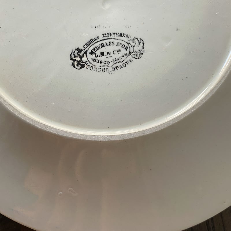 クレイユ&モントロー 21.5cm 肉厚皿 ギルランド アンティーク 050478
