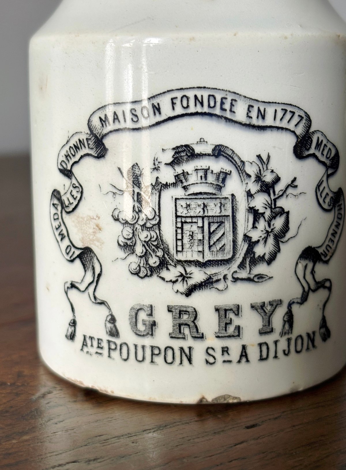 Creil & Montereau クレイユモントロー マスタード ポット h11.3cm フ