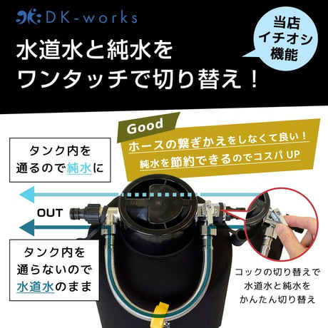 【 純水⇔水道水 簡易切替付 】 DK PURE WATER DEVICE 10L（洗車用純水器）