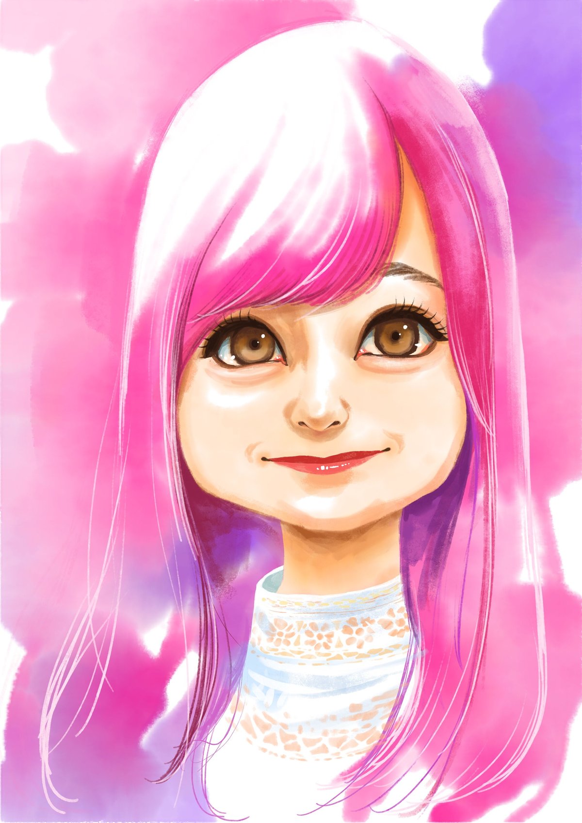 水彩画風デジタル似顔絵 | 似顔絵アーティスト ちひろshop