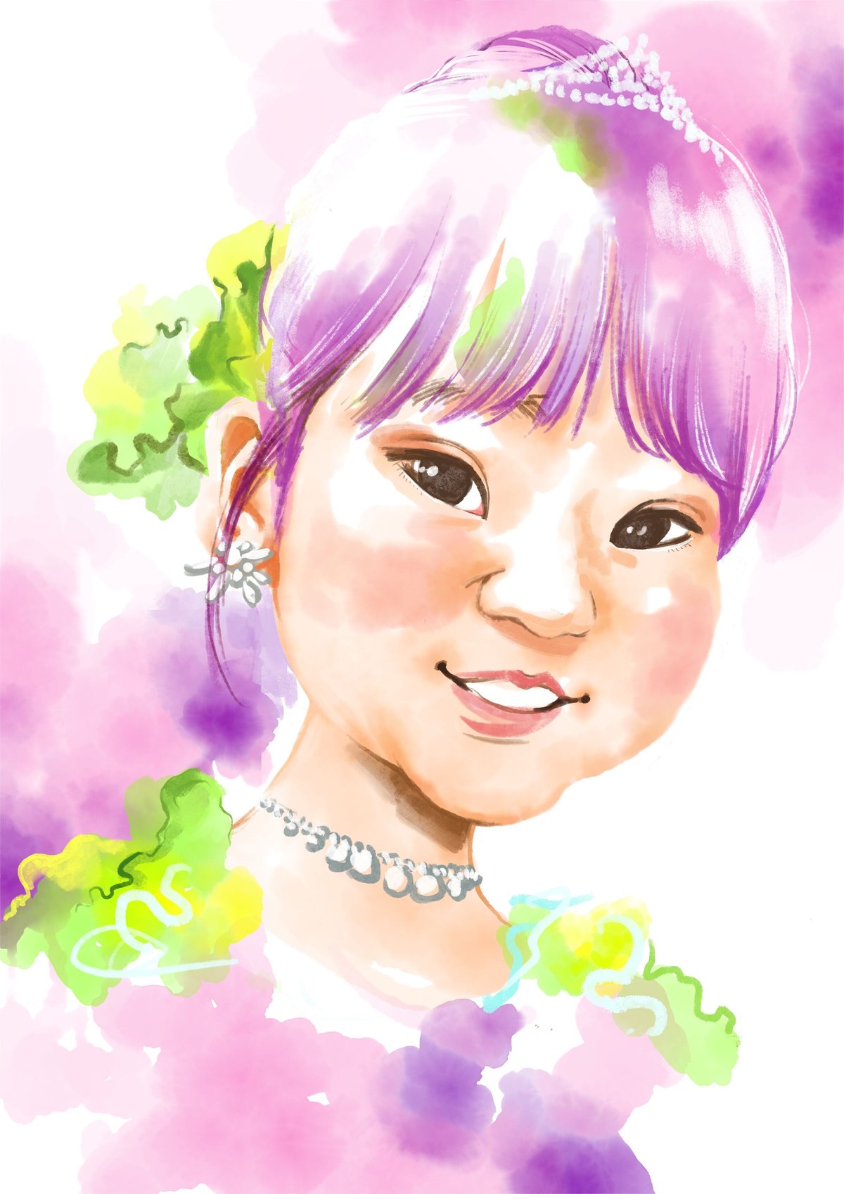 水彩画風デジタル似顔絵 追加人数 | 似顔絵アーティスト ちひろshop