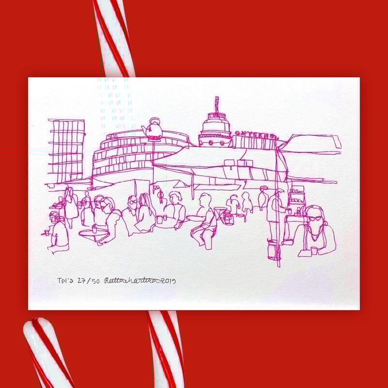 minaperhonen ポスター シルク印刷 onelinememo】手刷りシルク