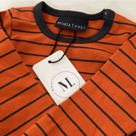 【Miniatyyli】オーガニックコットンボディシャツ｜テラコッタ