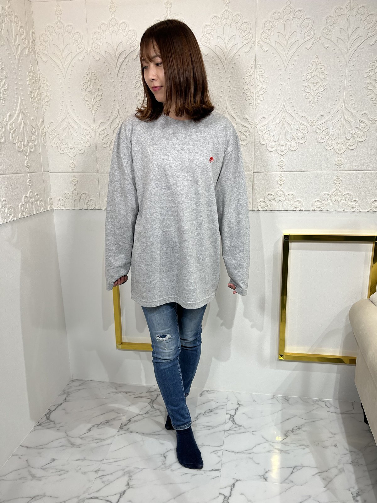 SAINT 長袖グレー ぽんさん専用 BORN X RAISED x SAINT Mxxxxxx BORN SAINT Long sleeve T-shirt