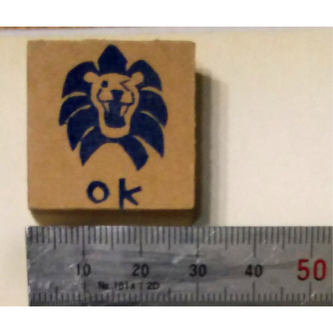 H1816.消しゴムはんこ(スタンプ)ライオン OK | FEE
