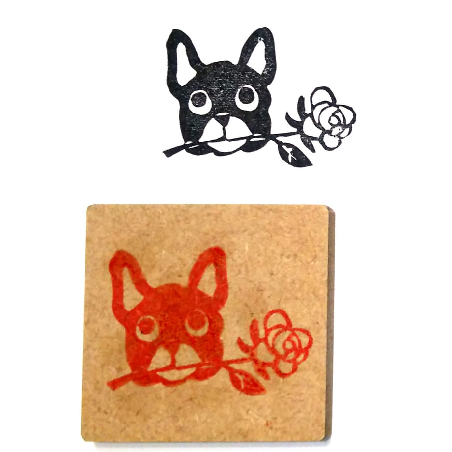 消しゴムはんこNo.383 ハリネズミといちご 消しゴムはんこNo.383 ハリネズミといちご