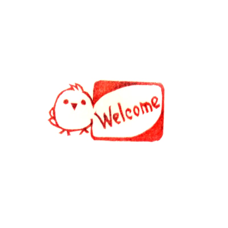 H1834.消しゴムはんこ(スタンプ)シマエナガ welcome | FEE