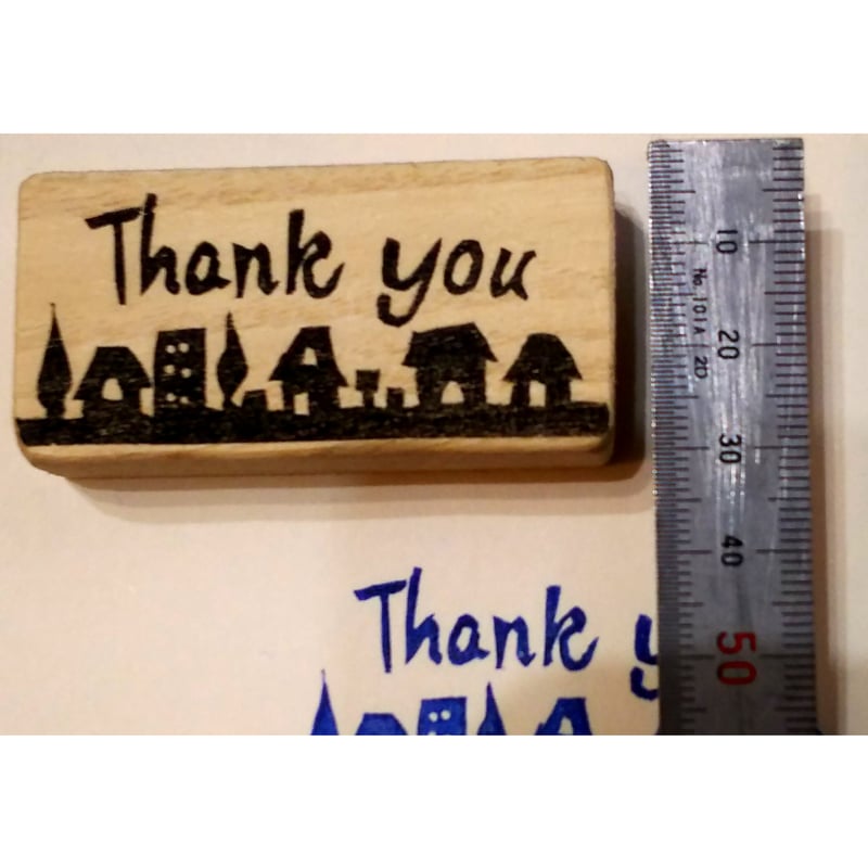 H1984.消しゴムはんこ(スタンプ)家シルエット Thank You | FEE