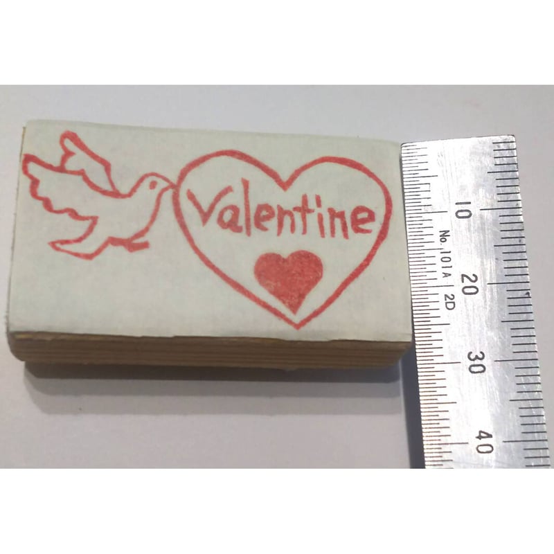 H526.消しゴムはんこ(スタンプ)Valentine鳥 | FEE