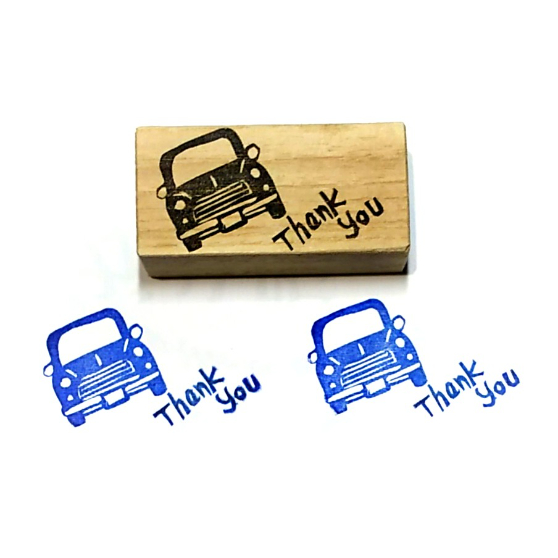 H2293.消しゴムはんこ(スタンプ)ミニクーパー Thank you | FEE