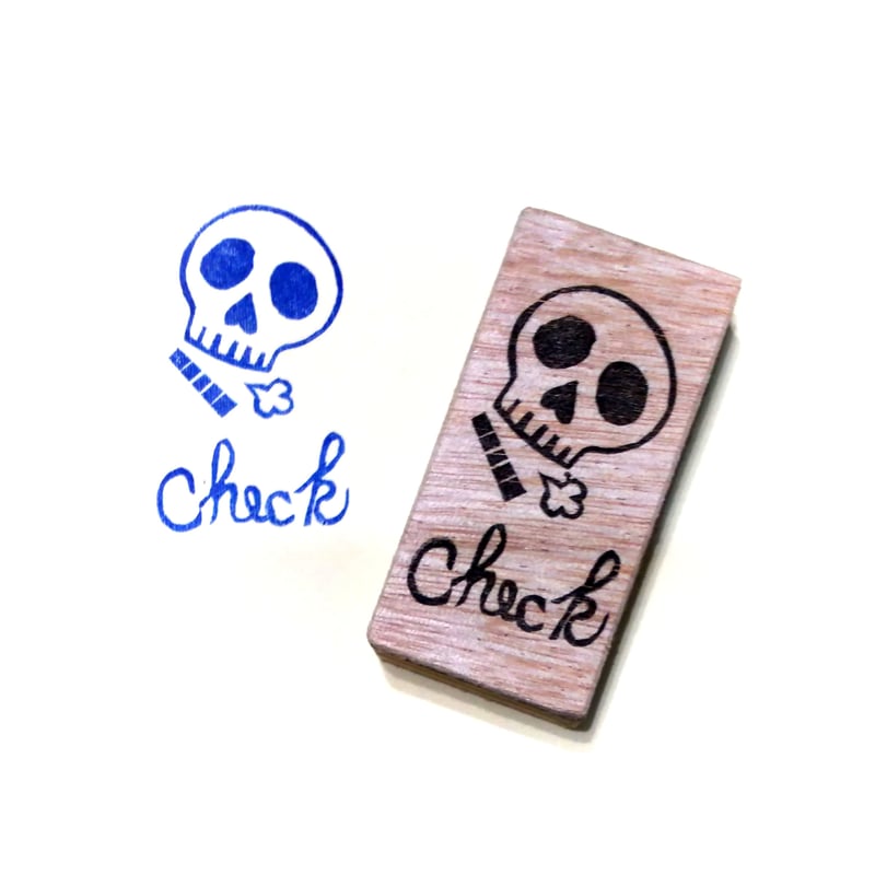 H1803.消しゴムはんこ(スタンプ)ガイコツCheck2 | FEE