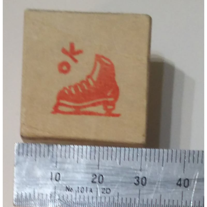 H1290.消しゴムはんこ(スタンプ)スケート靴 OK | FEE