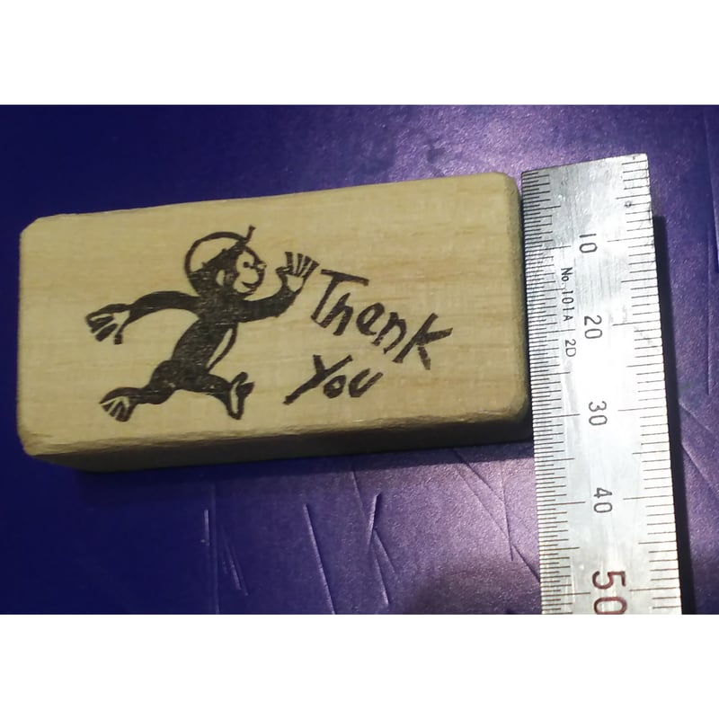 H1664.消しゴムはんこ(スタンプ)さる Thank You | FEE