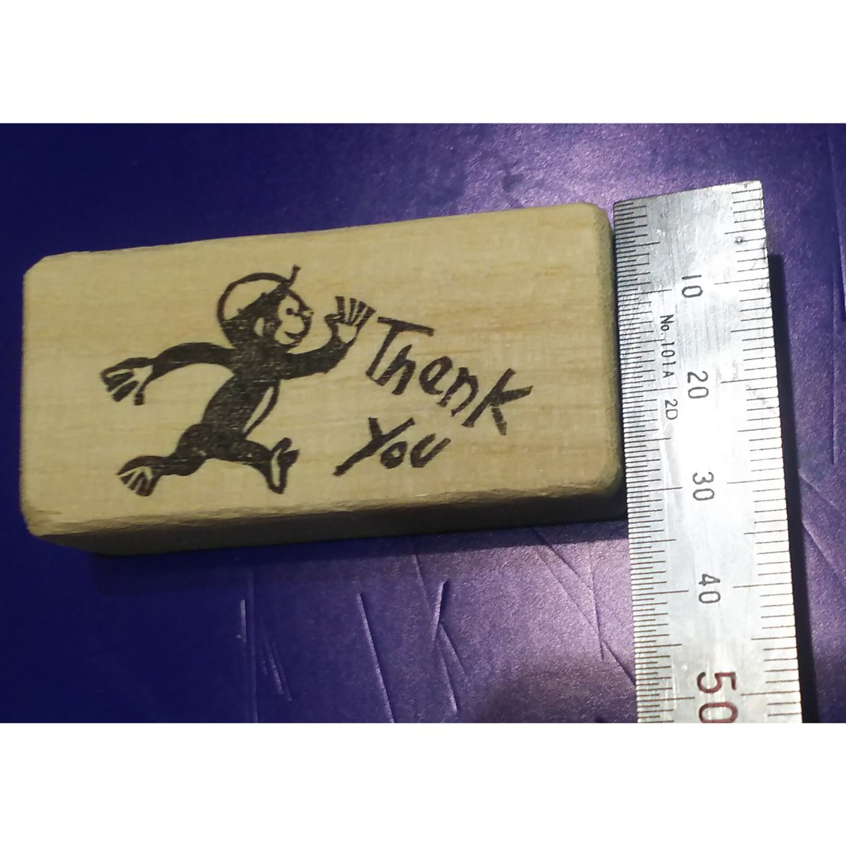 H1664.消しゴムはんこ(スタンプ)さる Thank You | FEE