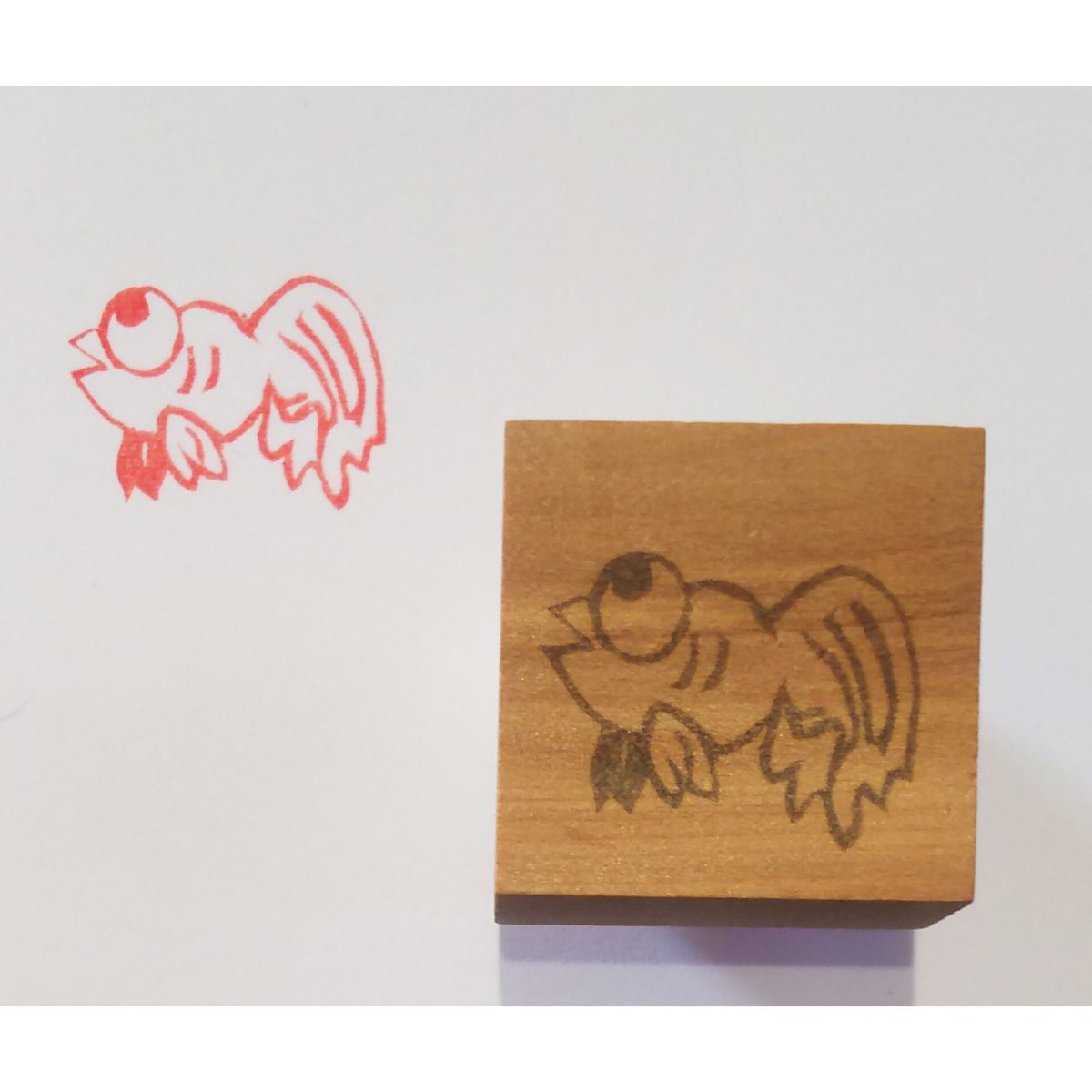 H954.消しゴムはんこ(スタンプ)金魚2 | FEE