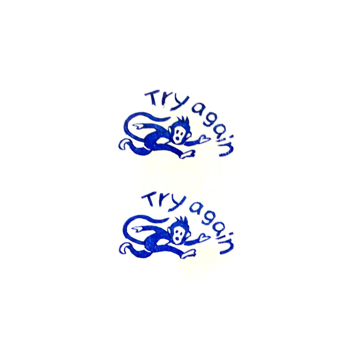 H1682.消しゴムはんこ(スタンプ)さる Try again | FEE