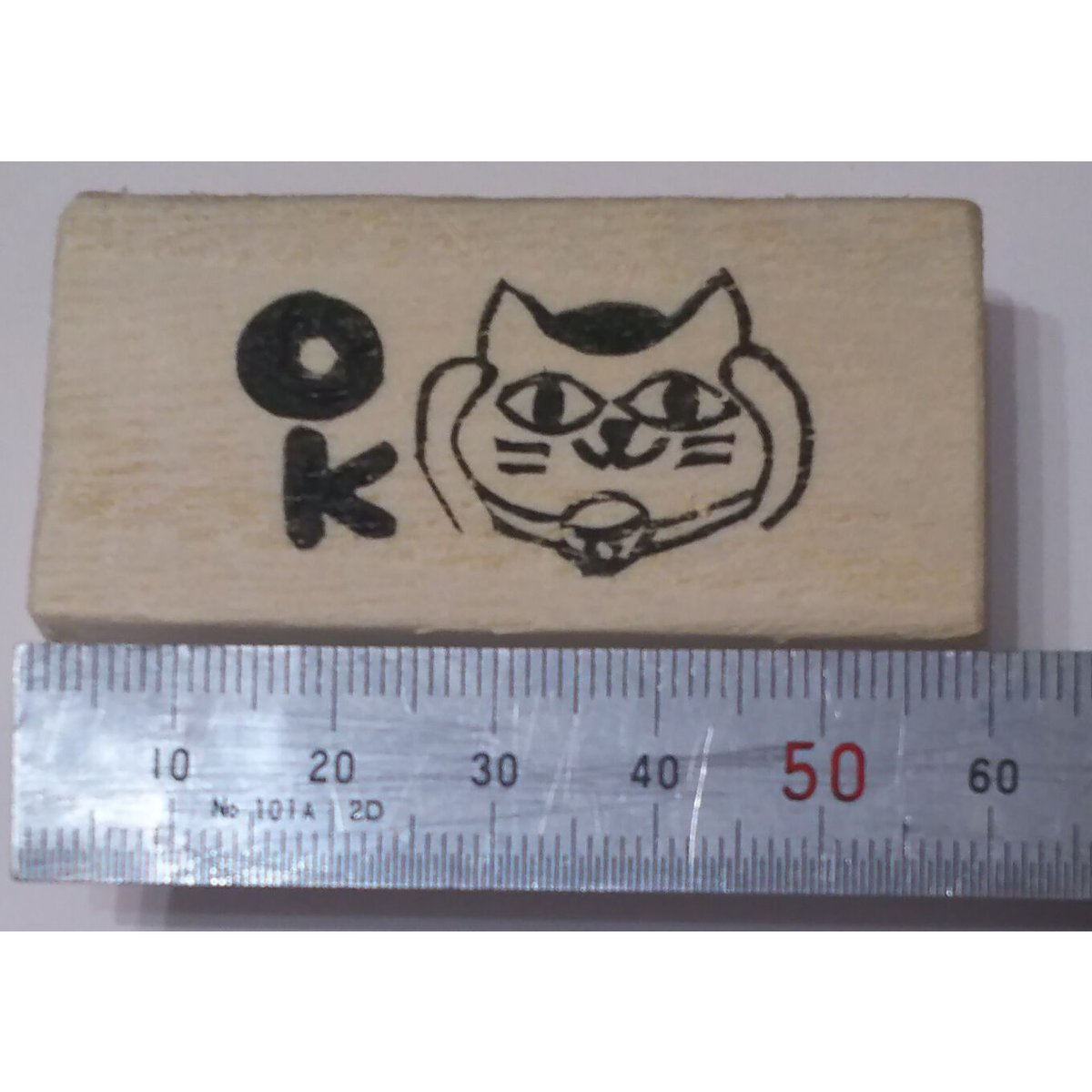 H1147.消しゴムはんこ(スタンプ)ネコ OK | FEE