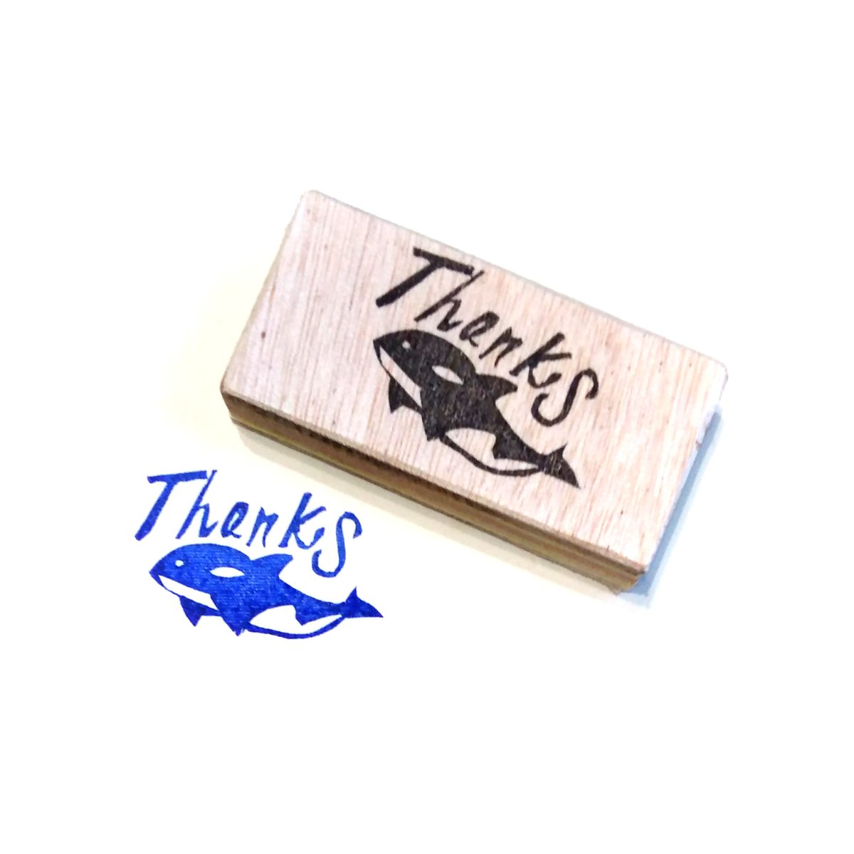 H1830.消しゴムはんこ(スタンプ)シャチ Thanks | FEE