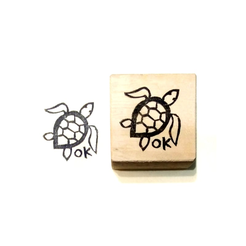 H1745.消しゴムはんこ(スタンプ)海亀 OK | FEE