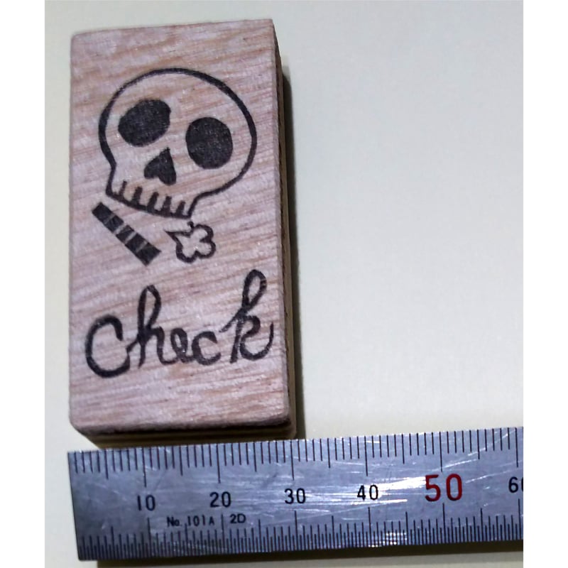 H1803.消しゴムはんこ(スタンプ)ガイコツCheck2 | FEE