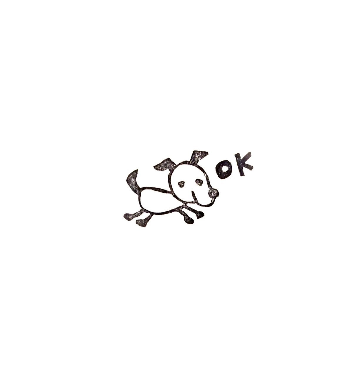 H1771.消しゴムはんこ(スタンプ)犬 OK2 | FEE