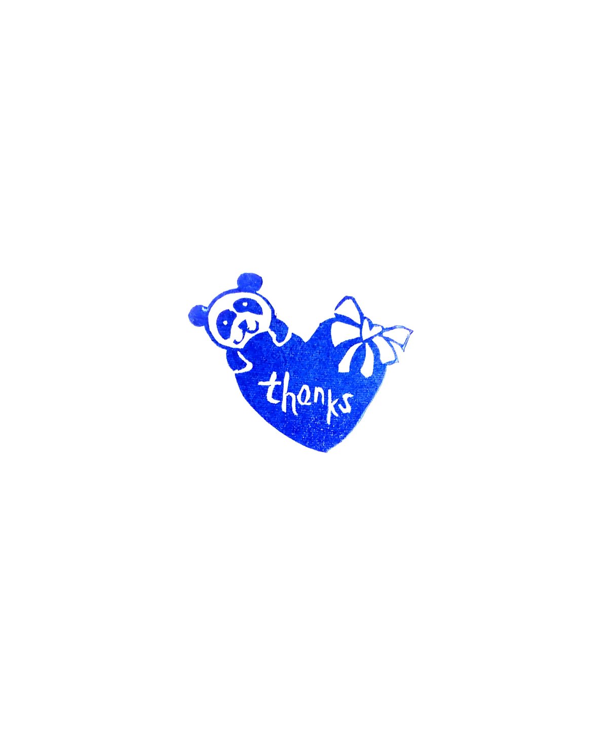 消しゴムはんこ　thank you✿パンダの親子 消しゴムはんこthank you✿パンダの親子