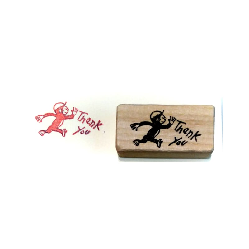 H1664.消しゴムはんこ(スタンプ)さる Thank You | FEE