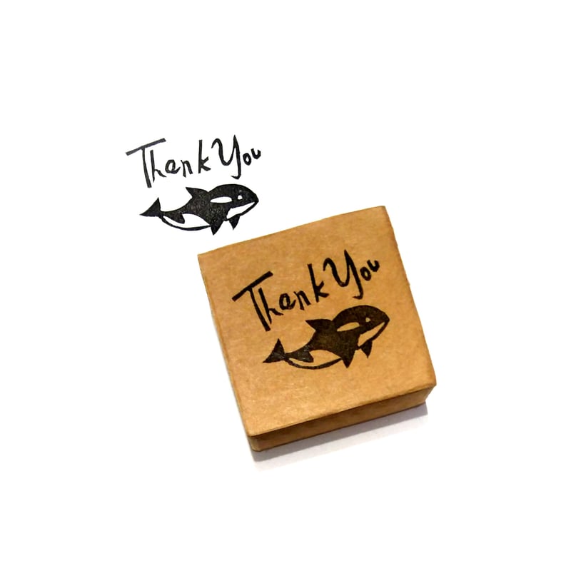 H1568.消しゴムはんこ(スタンプ)シャチ Thank You | FEE