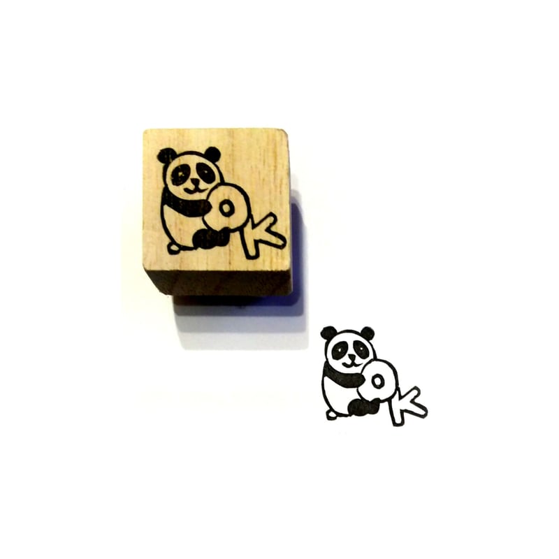 H1436.消しゴムはんこ(スタンプ)パンダ OK | FEE