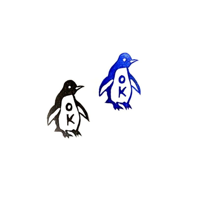 H2116.消しゴムはんこ(スタンプ)ペンギン OK | FEE
