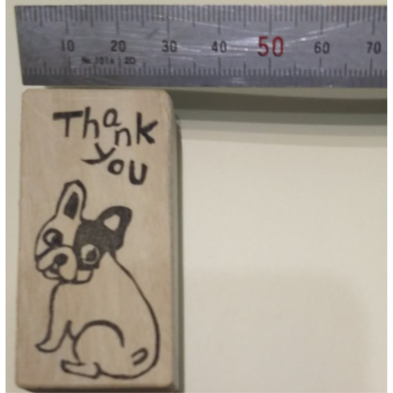 H1754.消しゴムはんこ(スタンプ)フレンチブルドッグ Thank You | FEE