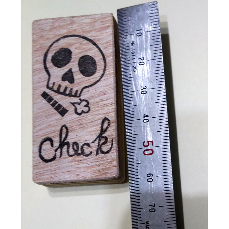 H1803.消しゴムはんこ(スタンプ)ガイコツCheck2 | FEE