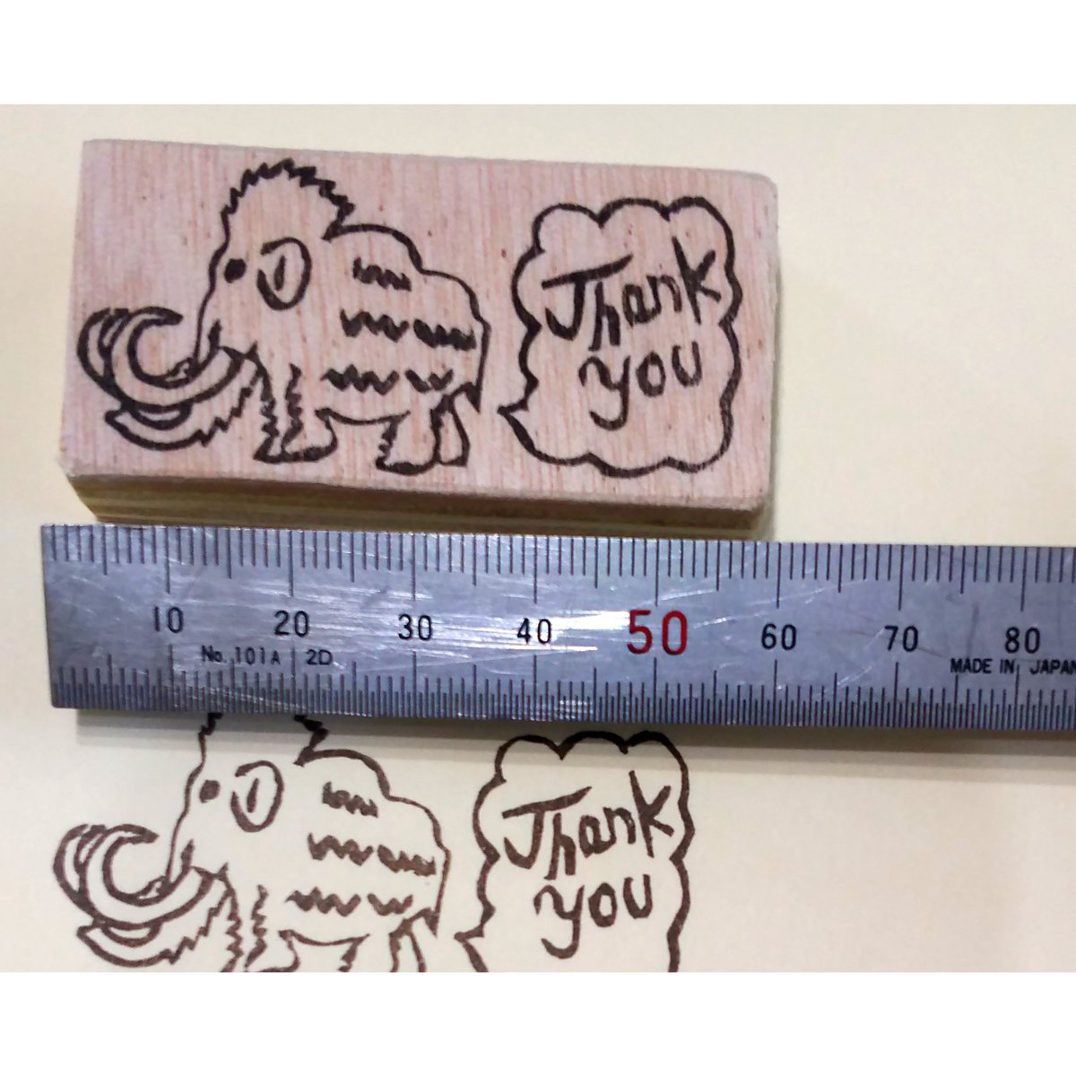 消しゴムはんこ No.229 くろわんちゃん thank you 消しゴムはんこ No.229 くろわんちゃん thank you