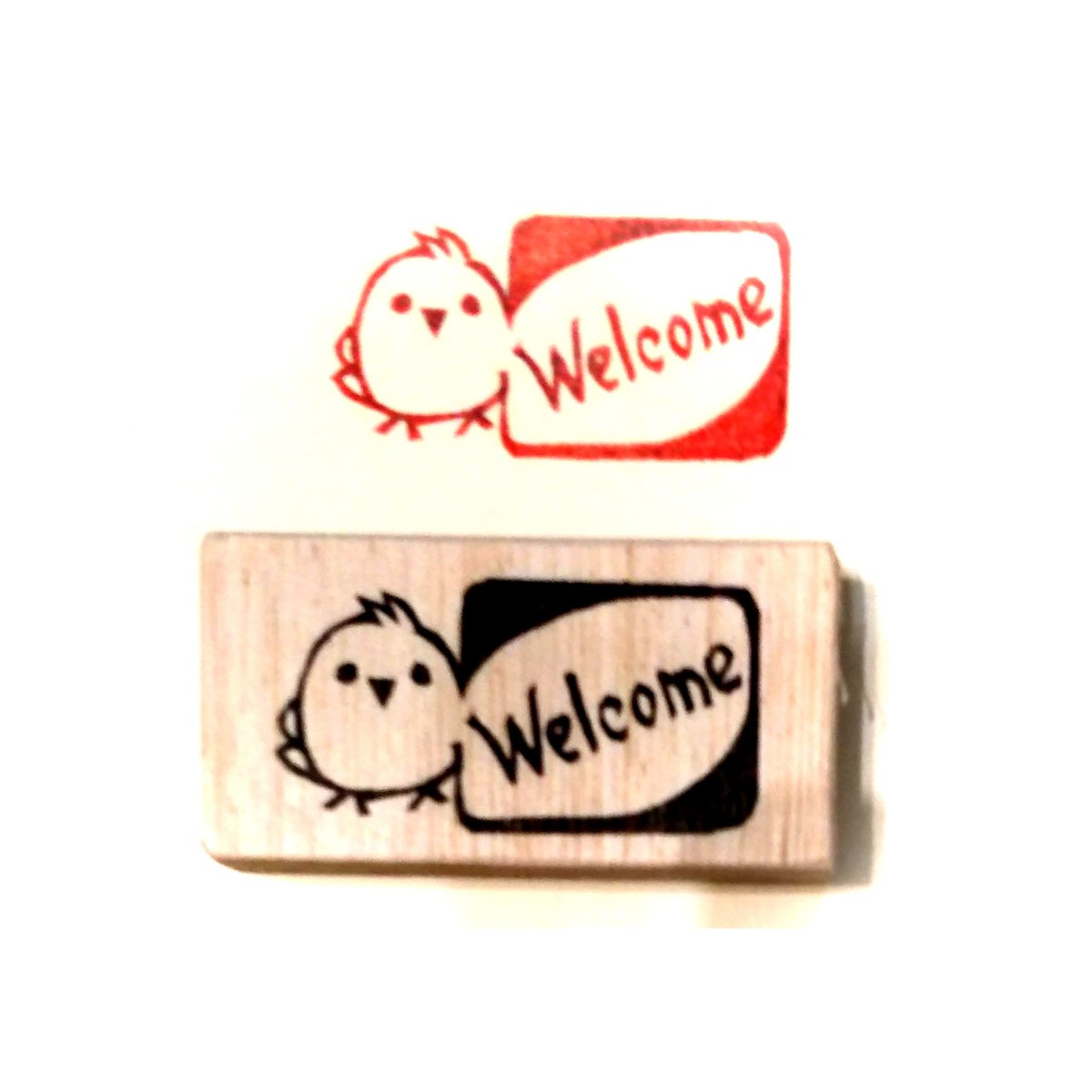 H1834.消しゴムはんこ(スタンプ)シマエナガ welcome | FEE